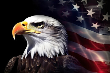 graphic of eagle head american icon logo design template.AI generated