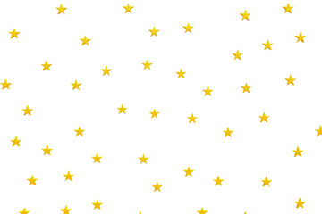 Golden stars on a white isolated background. 3d rendering
