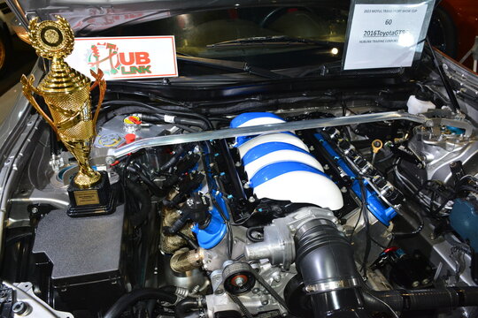 Toyota 86 engine at Trans Sport Show on May 21, 2023 in Pasay, Philippines