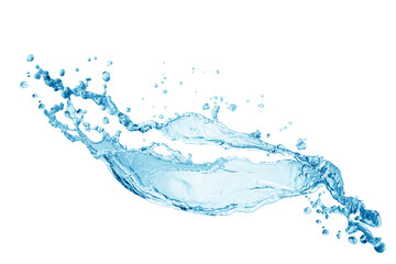 Water splash,water splash isolated on white background,blue water splash,	