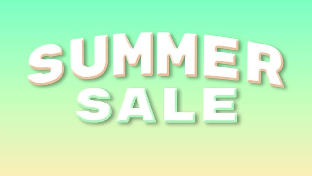 Summer sale animation lettering text background summer sale