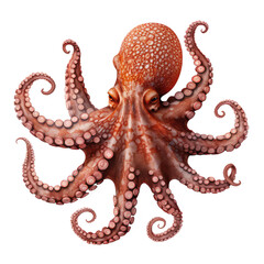 octopus isolated on white background - obrazy, fototapety, plakaty