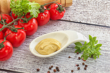 Spicy Mustard sauce in the bowl