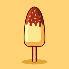 Chocolate vanilla ice cream stick.