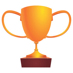 Isolated colored championship golden trophy icon Vector