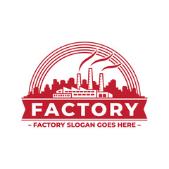 City factory design template. Vector and illustration.