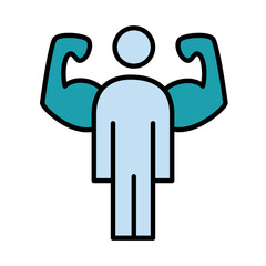 Filled Line self esteem strong design vector icon design vector line icon svg