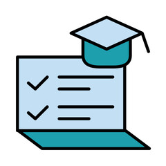 Filled Line Learning management design vector icon design vector line icon svg