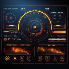 Obraz premium Futuristic HUD Interface Screen Design.Hud,GUI for game background design. Technology background. Digital data