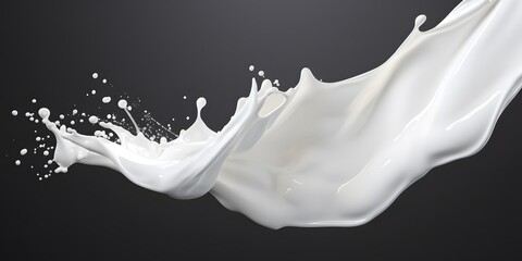 White milk splash isolated on background, liquid or Yogurt splash, Include clipping path. 3d illustration