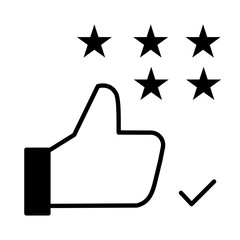 Solid Line Posistive 5 rating design vector icon design vector line icon svg
