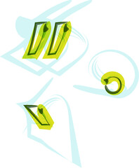 Ecology vegan green eco element organic symbol artistic Font