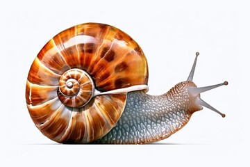 snail nautilus ammonite gastropod winkle isolated on white background with 8k high resolution - obrazy, fototapety, plakaty