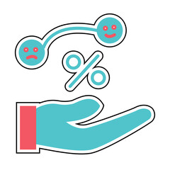 Sticker Customer response rate design vector icon design vector line icon svg