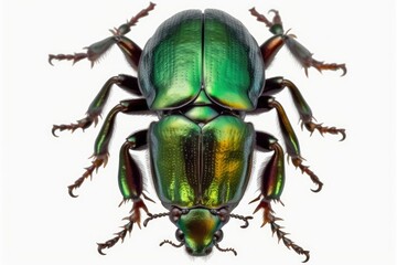 Naklejka premium green bug isolated on white background