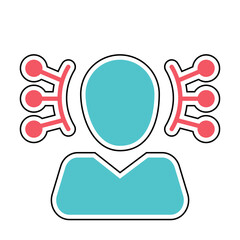 Sticker personality of applicant design vector icon design vector line icon svg