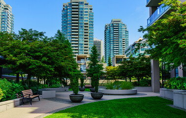 An urban garden oasis nestled in amongst high-rise condominiums in Burnaby, BC.