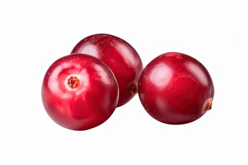 Obraz premium red cherries isolated on white background with 8k high resolution
