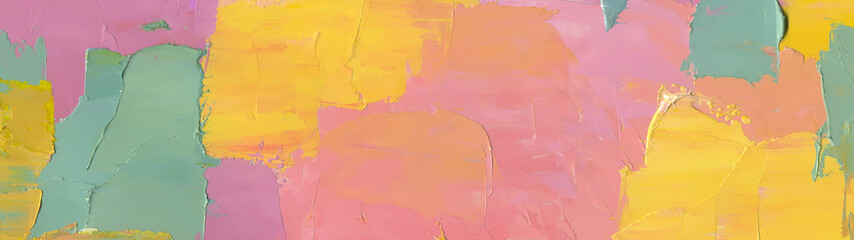 Wide abstract textured background of oil paint textures for painting wallpaper, art print, pattern, etc. 