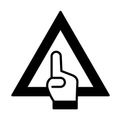 Solid Line hand attention design vector icon design vector line icon svg