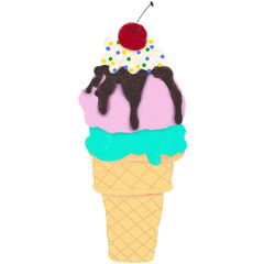 Ice cream cone strawberry mint