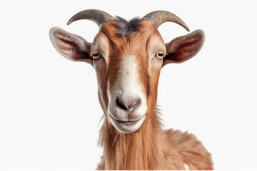 portrait of a goat PNG 8k isolated on white background