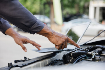 car mechanic working Engine repair and maintenance service