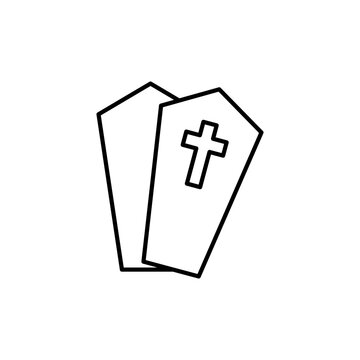 Coffin line icon vector design