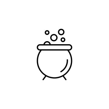 Cauldron line icon vector design