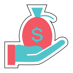 Sticker venture design vector icon design vector line icon svg