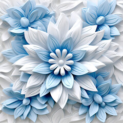 abstract blue background with flowers,beautyfull,garden,AI generated