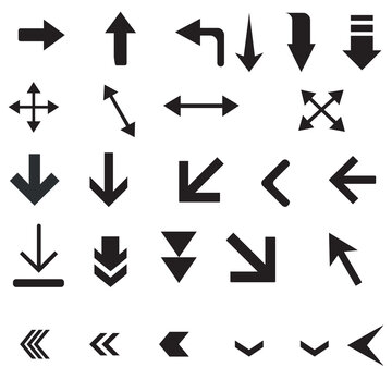 Arrows vector collection with elegant style and black color