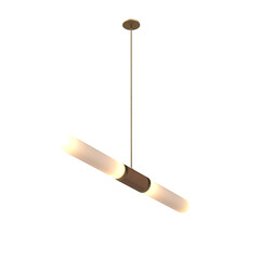 chandelier on the ceiling isolated on white background, hanging lamp, pendant light, 3D illustration, cg render