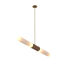 chandelier on the ceiling isolated on transparent background, hanging lamp, pendant light, 3D illustration, cg render