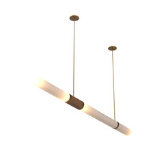 chandelier on the ceiling isolated on transparent background, hanging lamp, pendant light, 3D illustration, cg render