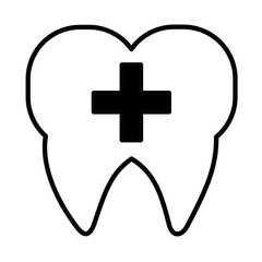 Obraz premium Solid Line DENTIST design vector icon design vector line icon svg