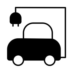 Solid Line ELECTRIC CAR design vector icon design vector line icon svg