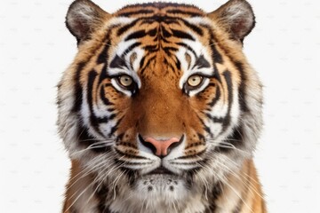Obraz premium white bengal tiger head on black background
