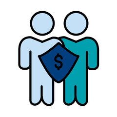 Filled Line Bussines Proctection patner design vector icon design vector line icon svg