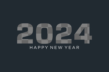 2024 Happy New Year logo design vector. new year 2024 design 