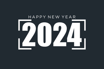 2024 Happy New Year logo design vector. white new year 2024 design 
