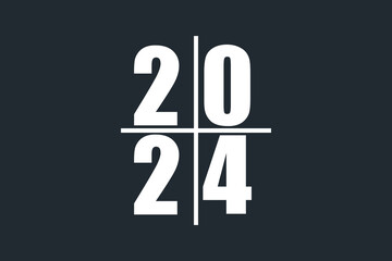 2024 Happy New Year logo design vector. white new year 2024 design 