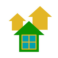 Simple Flat two Village design vector icon design vector line icon svg