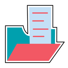 Sticker File folder design vector icon design vector line icon svg