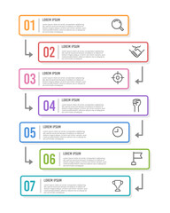 Infographic labels design template. Timeline with 7 steps to success. Business presentation. Vector illustration.