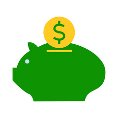 Simple Flat piggy bank design vector icon design vector line icon svg