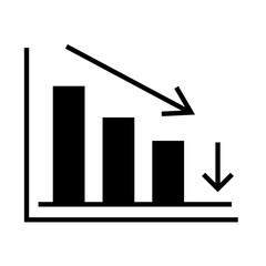 Solid Line market down design vector icon design vector line icon svg