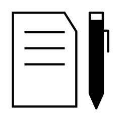 Solid Line paper and pen design vector icon design vector line icon svg
