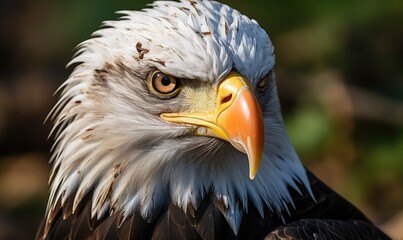 Obraz premium Photo beautiful closeup shot of a bald eagle head, generative AI