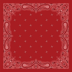 Simply Bandana decorated with white black geometric ornament lines that can be applied to fabrics of various colors